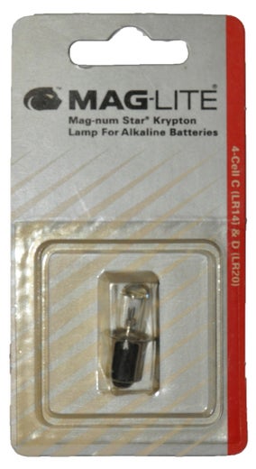 Maglite polttimo Mag-num Star Krypton 4-Cell C (LR14) & D (LR20)